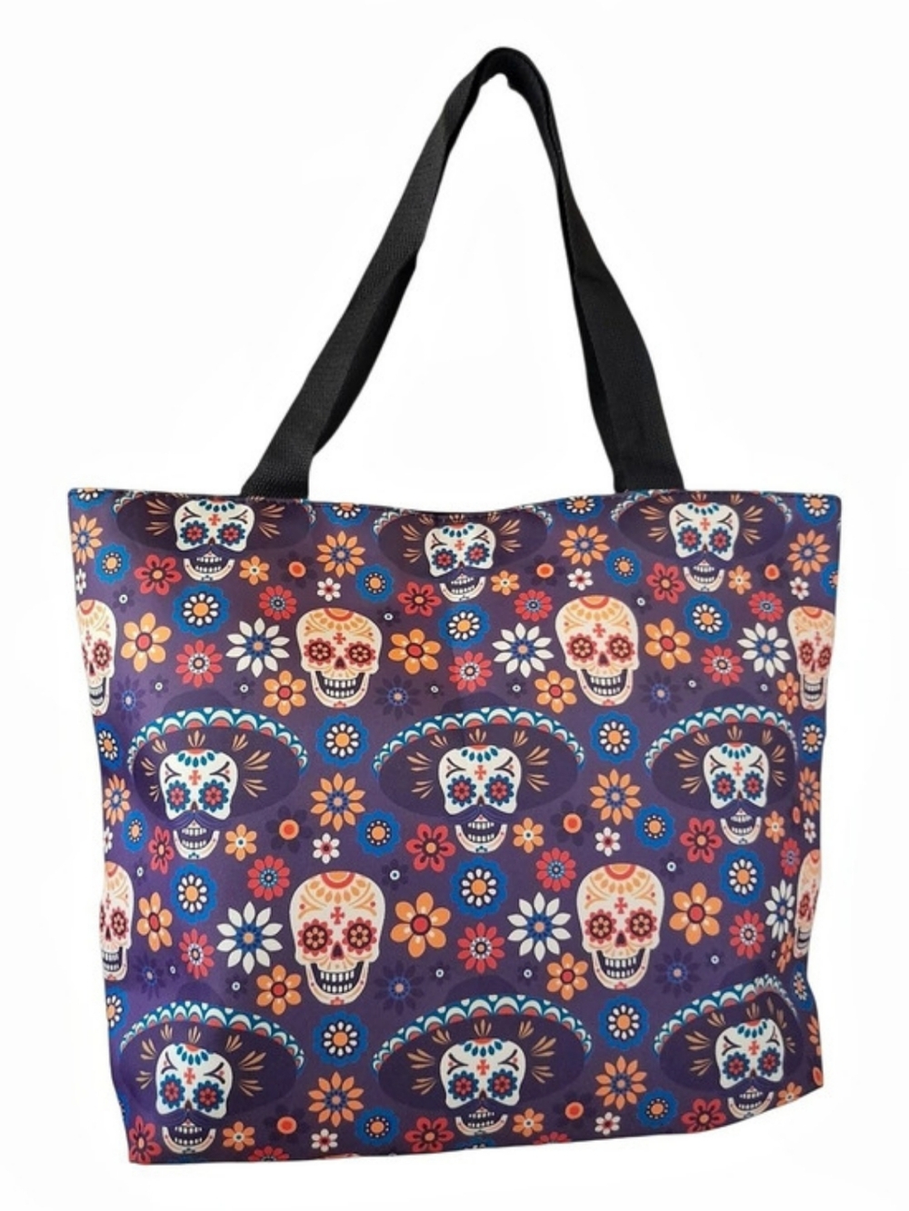 Dia De Los Muertos Day Of The Dead Sugar Skull Purple Tote Bag